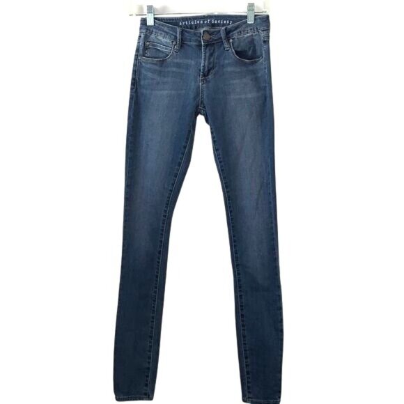Articles Of Society Womens Skinny Jeans 24 Blue - Picture 1 of 15